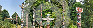 Totem Poles in Stanley Park, Vancouver - Canada. photo