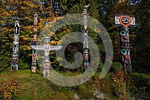 Totem poles in Stanley Park, Vancouver
