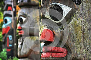 Totem poles in Victoria, British Columbia, Canada