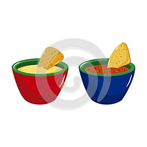 Totopos with sauces vector