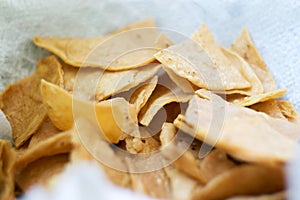 Totopos, typical Mexican snack chips