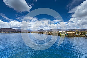 Totora boat on the Titicaca lake near Puno