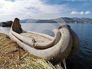 Totora island in titicaca lake