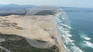 Tottori Sakyu Aerial View of desert on Sea of Japan