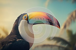 Toucan bird portrait. Generate Ai