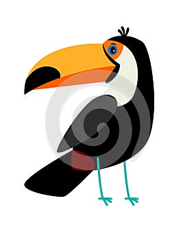Toucan black cartoon bird icon