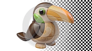 Toucan figurine tropical bird exotic decor wildlife art png transparent image Generative AI photo