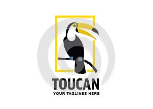 Toucan flat style vector logo