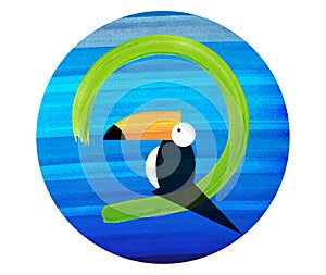 Toucan icon. Cartoon illustration of toucan vector icon for web. Toucan flat style vector logo template isolated, water color