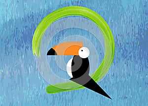Toucan icon. Cartoon illustration of toucan vector icon for web. Toucan flat style vector logo template isolated, water color