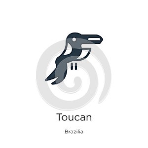 Toucan icon vector. Trendy flat toucan icon from brazilia collection isolated on white background. Vector illustration can be used