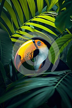 toucan jungle hiding leaves