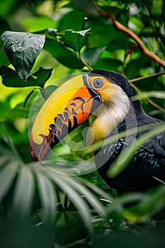 toucan jungle hiding leaves