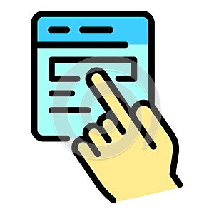 Touch application button icon color outline vector