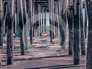 Touch of aqua under the Pier on Old Orchard Beach