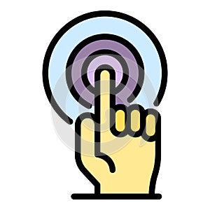 Touch authentication icon color outline vector