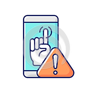 Touch display not working RGB color icon