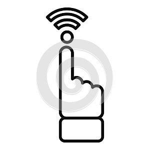 Touch finger wifi point icon outline vector. Internet provider