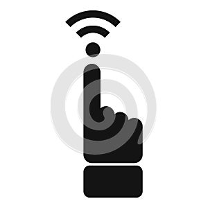 Touch finger wifi point icon simple vector. Internet provider