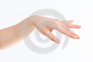 Touch gesture in the white background