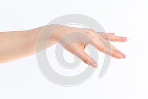 Touch gesture in the white background