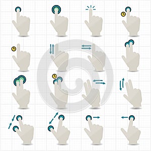 Touch Gestures and Hand Icons