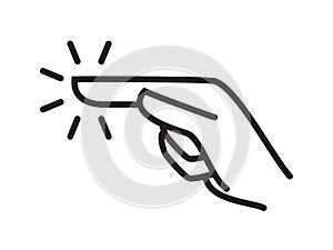 Touch hand finger vector icon. Screen choose click, push tap, touch pointer sign