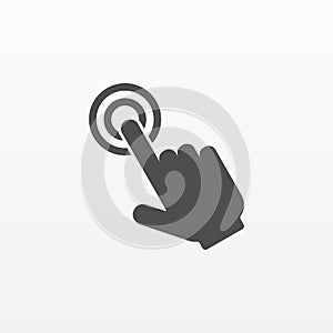 Touch hand icon. Push button vector isolated. Modern flat pictogram, business, marketing, internet c