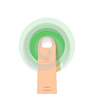 Touch icon concept. Touch with finger illustration. Push or press sign. Tap icon isolated. Finger presses.