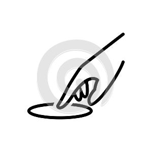 Black line icon for Touch, technology and finger