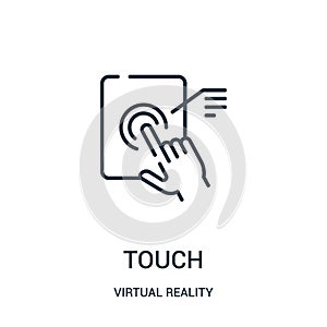 touch icon vector from virtual reality collection. Thin line touch outline icon vector illustration photo