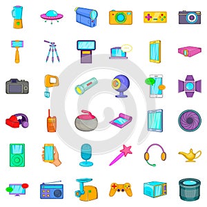 Touch icons set, cartoon style