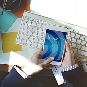 Touch ID Access Cyber Digital Security Graphic Concept