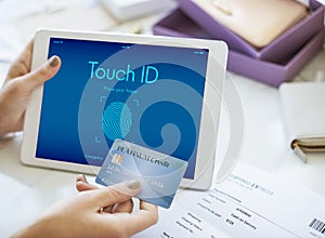 Touch ID Access Cyber Digital Security Graphic Concept