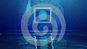 Touch id digital personal identifier. Personal data privacy id concept.