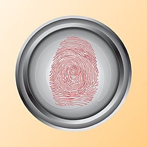 Touch, ID, Fingerprint scan Access Symbol