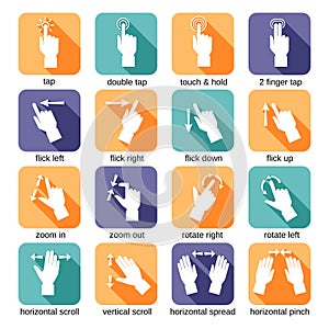 Touch Interface Gestures Icons