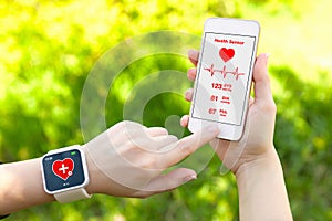 Touch phone and smart watch with mobile app health sensor