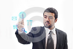 Touch Screen business man