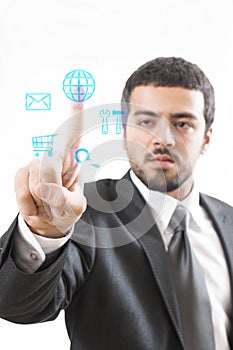 Touch Screen business man