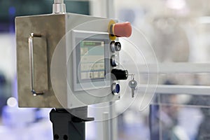 Touch screen control panel of a manufacturing line