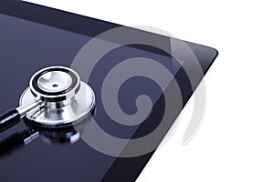 Touch screen digital tablet with stethoscope