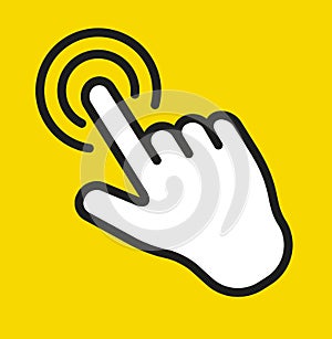 Touch screen finger tap gesture vector icon