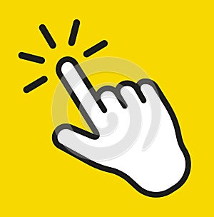 Touch screen finger tap gesture vector icon