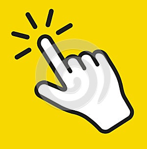 Touch screen finger tap gesture vector icon