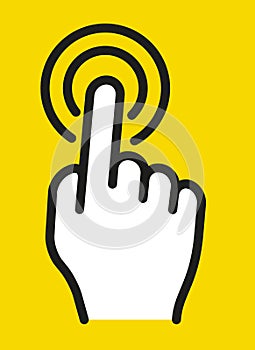 Touch screen finger tap gesture vector icon