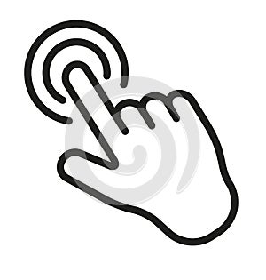 Touch screen finger tap gesture vector icon