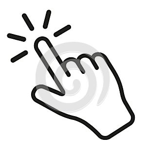 Touch screen finger tap gesture vector icon