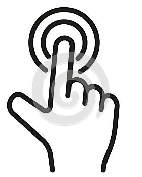 Touch screen finger tap gesture vector icon