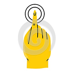 Touch screen gesture icon illustration. Hand click, finger multi touch, cursor pointer and more. App interface